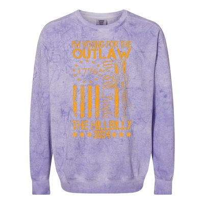 IM Voting For The Outlaw And The Hillbilly 2024 Pro 45 Colorblast Crewneck Sweatshirt