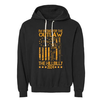 IM Voting For The Outlaw And The Hillbilly 2024 Pro 45 Garment-Dyed Fleece Hoodie