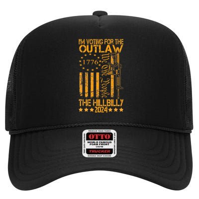 IM Voting For The Outlaw And The Hillbilly 2024 Pro 45 High Crown Mesh Back Trucker Hat