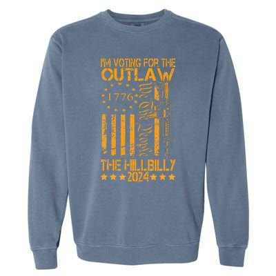 IM Voting For The Outlaw And The Hillbilly 2024 Pro 45 Garment-Dyed Sweatshirt