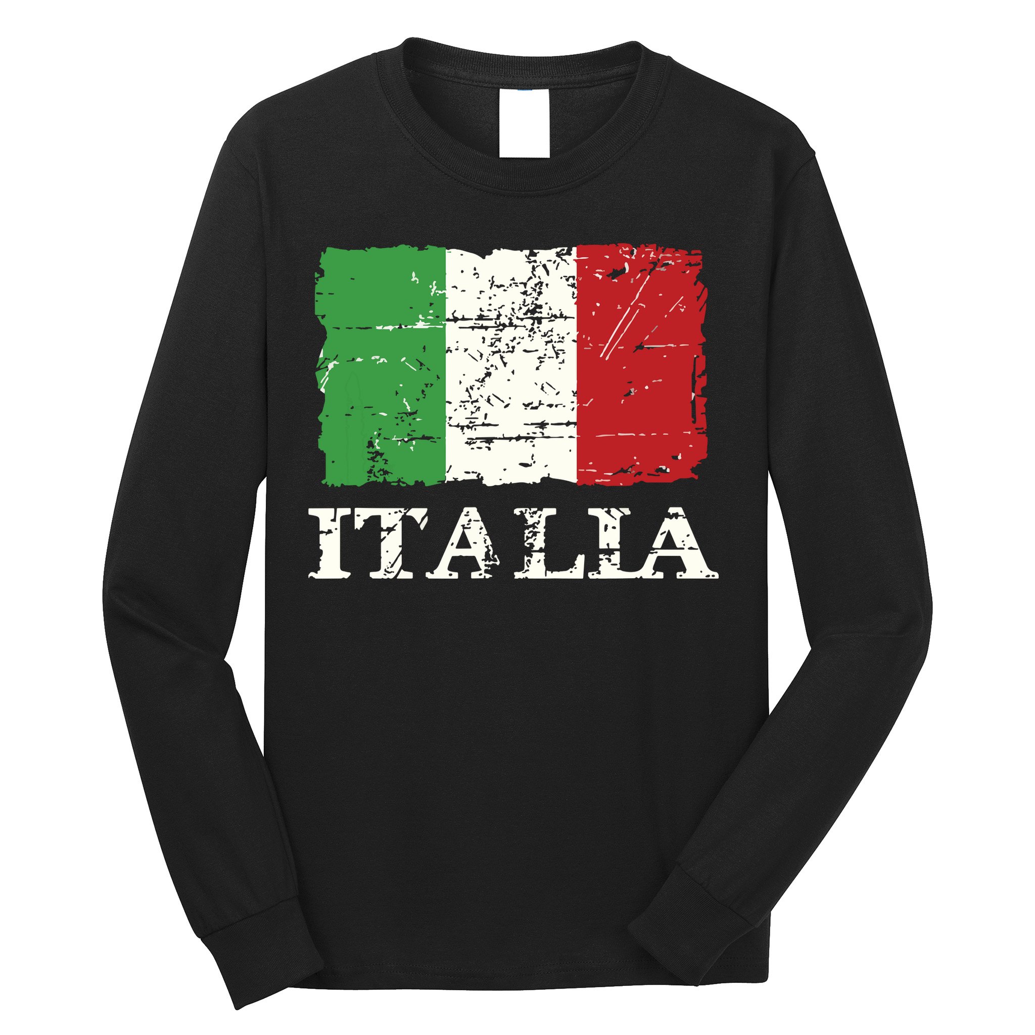 Italian Vintage Flag Italy Retro Banner Ensign Long Sleeve Shirt
