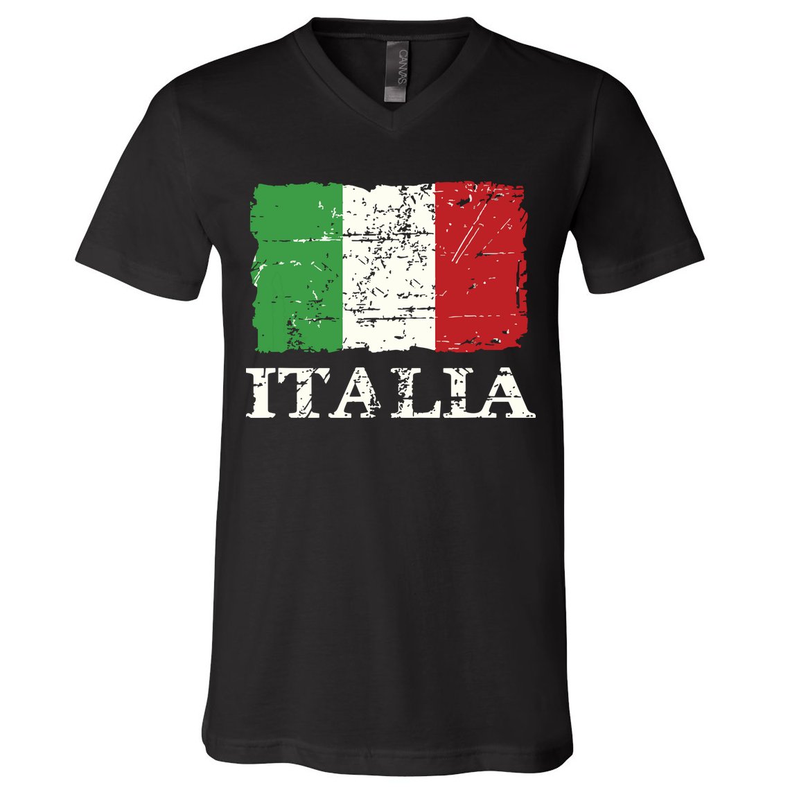 Italian Vintage Flag Italy Retro Banner Ensign V-Neck T-Shirt