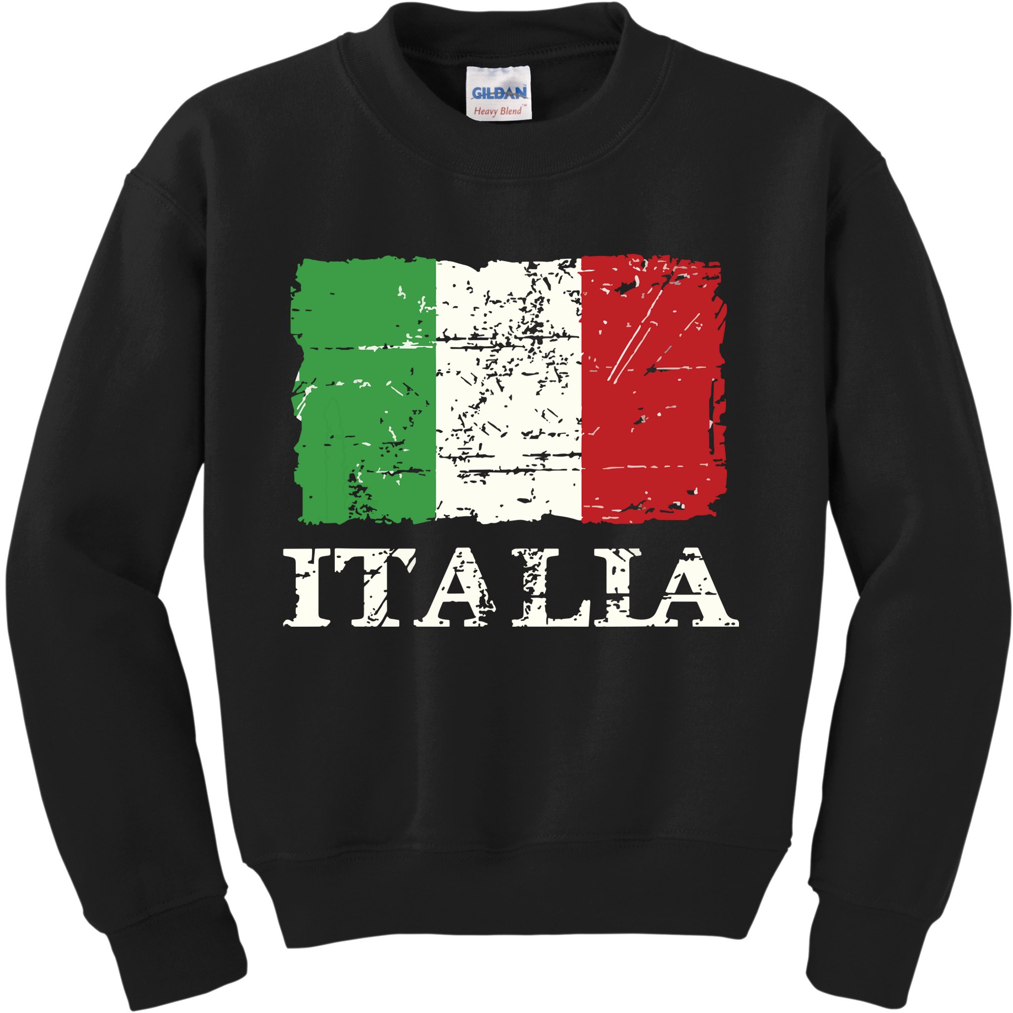 Italian Vintage Flag Italy Retro Banner Ensign Kids Sweatshirt