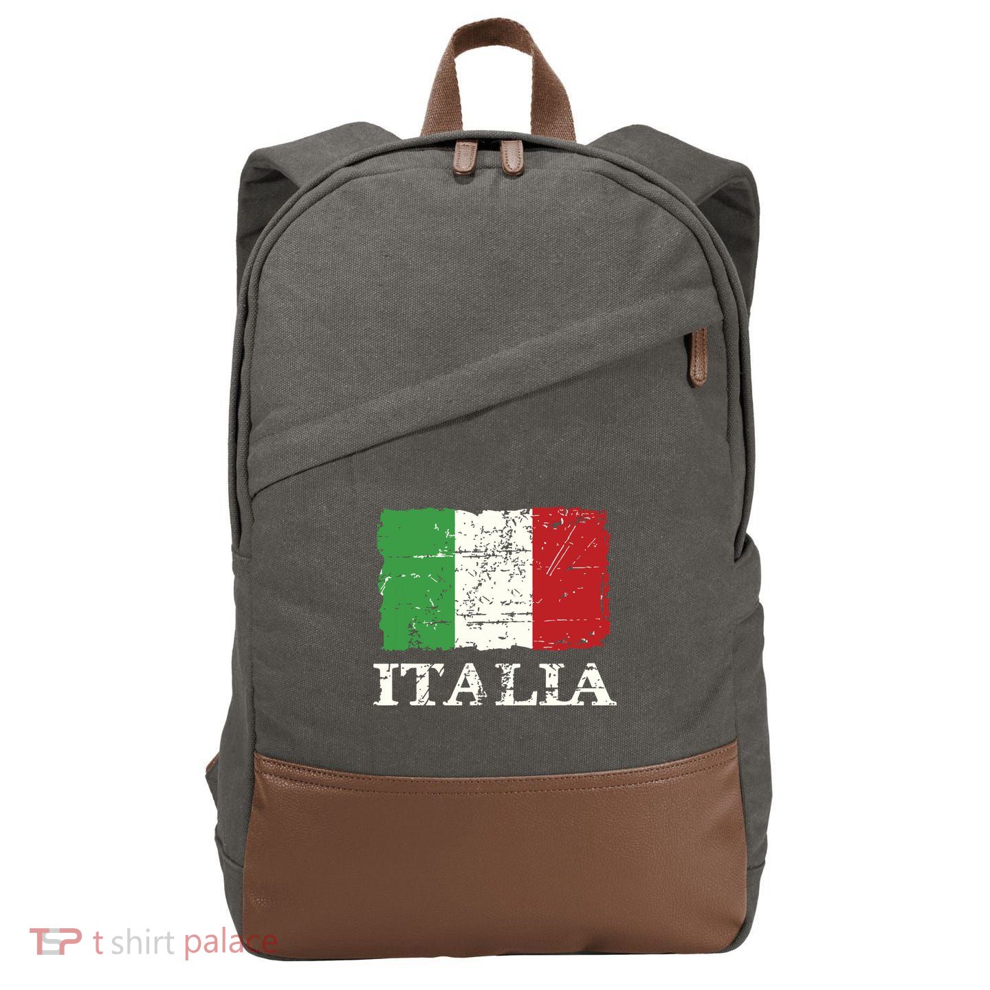 Italian Vintage Flag Italy Retro Banner Ensign Cotton Canvas Backpack