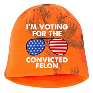 Im Voting For The Convicted Felon Pro Trump Usa Kati - Camo Knit Beanie