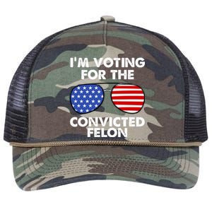 Im Voting For The Convicted Felon Pro Trump Usa Retro Rope Trucker Hat Cap