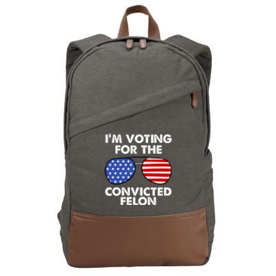 Im Voting For The Convicted Felon Pro Trump Usa Cotton Canvas Backpack