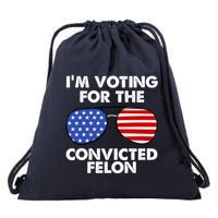 Im Voting For The Convicted Felon Pro Trump Usa Drawstring Bag