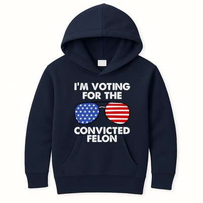 Im Voting For The Convicted Felon Pro Trump Usa Kids Hoodie