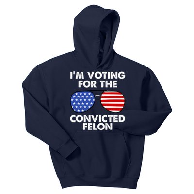 Im Voting For The Convicted Felon Pro Trump Usa Kids Hoodie