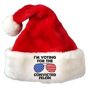 Im Voting For The Convicted Felon Pro Trump Usa Premium Christmas Santa Hat