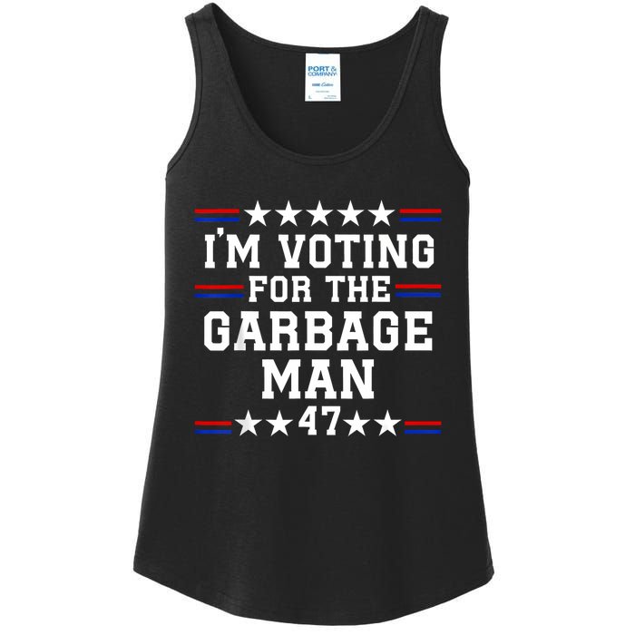 IM Voting For The Garbage Man Garbage For Trump 2024 Ladies Essential Tank