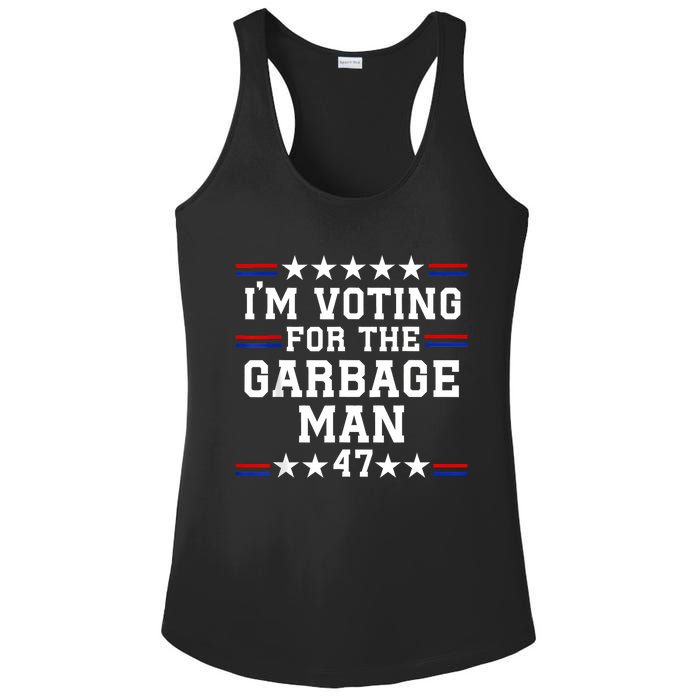 IM Voting For The Garbage Man Garbage For Trump 2024 Ladies PosiCharge Competitor Racerback Tank