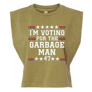 IM Voting For The Garbage Man Garbage For Trump 2024 Garment-Dyed Women's Muscle Tee