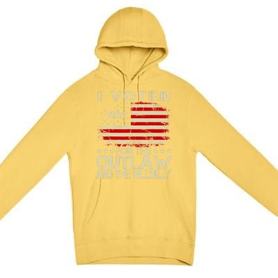 I Voted For The Outlaw And The Hillbilly 2024 Trump Victory Premium Pullover Hoodie