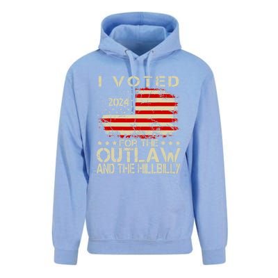 I Voted For The Outlaw And The Hillbilly 2024 Trump Victory Unisex Surf Hoodie