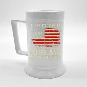 I Voted For The Outlaw And The Hillbilly 2024 Trump Victory Beer Stein