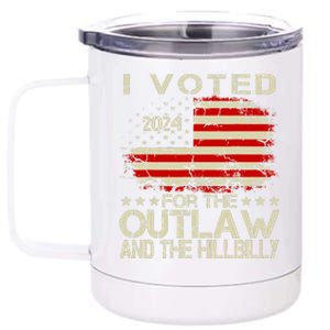 I Voted For The Outlaw And The Hillbilly 2024 Trump Victory 12 oz Stainless Steel Tumbler Cup