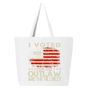 I Voted For The Outlaw And The Hillbilly 2024 Trump Victory 25L Jumbo Tote