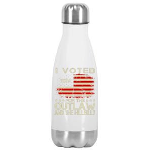 I Voted For The Outlaw And The Hillbilly 2024 Trump Victory Stainless Steel Insulated Water Bottle