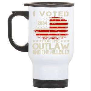 I Voted For The Outlaw And The Hillbilly 2024 Trump Victory Stainless Steel Travel Mug