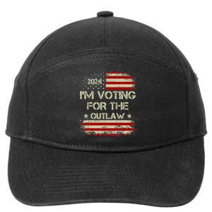 IM Voting For The Outlaw Wanted For President Trump 2024 7-Panel Snapback Hat