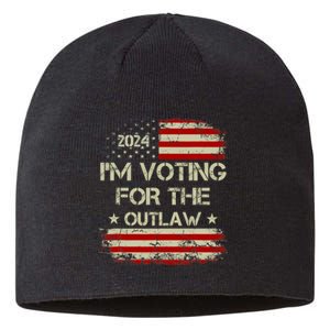 IM Voting For The Outlaw Wanted For President Trump 2024 Sustainable Beanie