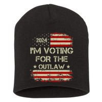 IM Voting For The Outlaw Wanted For President Trump 2024 Short Acrylic Beanie