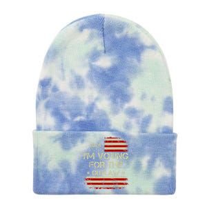 IM Voting For The Outlaw Wanted For President Trump 2024 Tie Dye 12in Knit Beanie