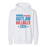 IM Voting For The Outlaw And The Hillbilly Trump Vance 2024 Garment-Dyed Fleece Hoodie