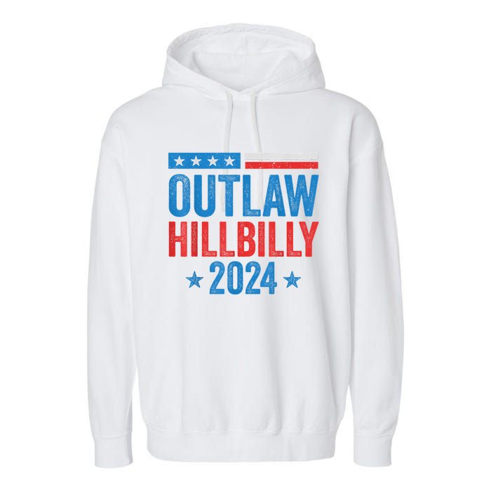 IM Voting For The Outlaw And The Hillbilly Trump Vance 2024 Garment-Dyed Fleece Hoodie