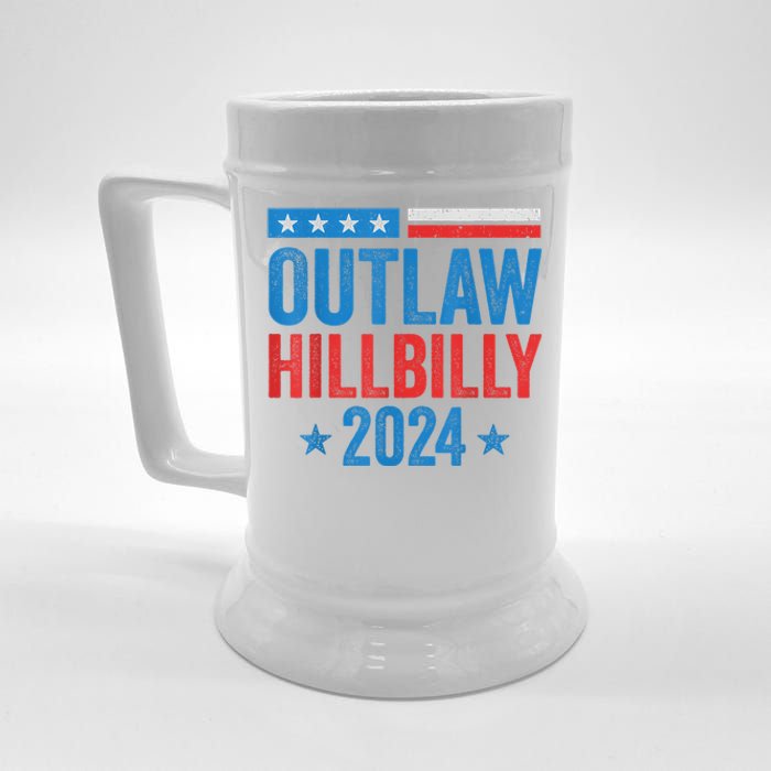 IM Voting For The Outlaw And The Hillbilly Trump Vance 2024 Beer Stein