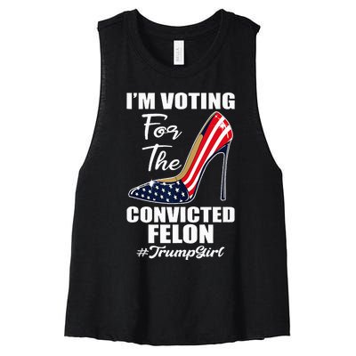 IM Voting For The Convicted Felon Pro Trump 2024 Women's Racerback Cropped Tank