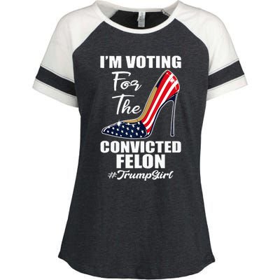 IM Voting For The Convicted Felon Pro Trump 2024 Enza Ladies Jersey Colorblock Tee