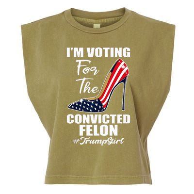 IM Voting For The Convicted Felon Pro Trump 2024 Garment-Dyed Women's Muscle Tee