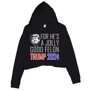 Im Voting For The Convicted Felon Pro Trump 2024 Crop Fleece Hoodie