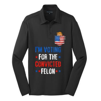 IM Voting For The Convicted Felon Silk Touch Performance Long Sleeve Polo