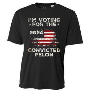 IM Voting For The Convicted Felon American Flag Cooling Performance Crew T-Shirt