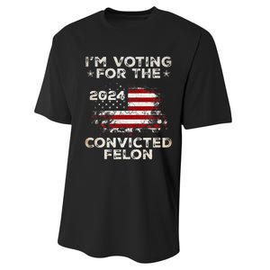 IM Voting For The Convicted Felon American Flag Performance Sprint T-Shirt