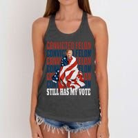 IM Voting For The Convicted Felon He Still Has My Vote Women's Knotted Racerback Tank