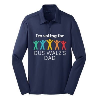 IM Voting For Gus Walz Dad Harris Walz 2024 Silk Touch Performance Long Sleeve Polo