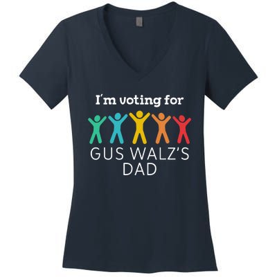 IM Voting For Gus Walz Dad Harris Walz 2024 Women's V-Neck T-Shirt