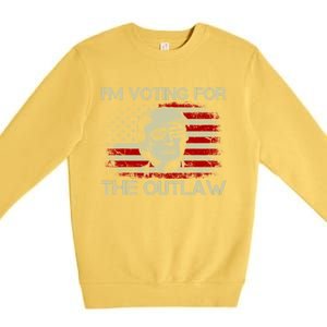 IM Voting For The Outlaw Wanted For President Trump 2024 Premium Crewneck Sweatshirt