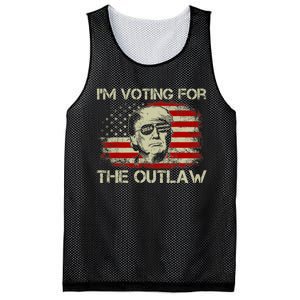 IM Voting For The Outlaw Wanted For President Trump 2024 Mesh Reversible Basketball Jersey Tank