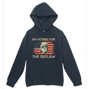 IM Voting For The Outlaw Wanted For President Trump 2024 Urban Pullover Hoodie