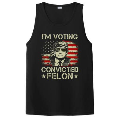 Im Voting For The Convicted Felon Trump 2024 American Flag Vintage PosiCharge Competitor Tank