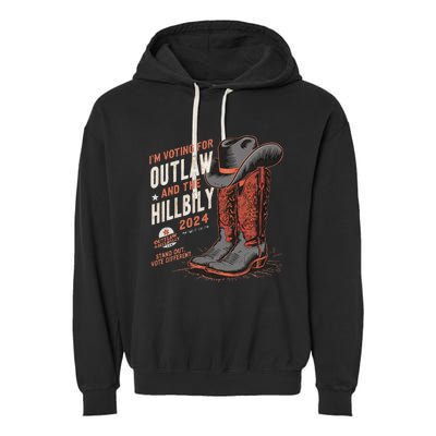 IM Voting For The Outlaw And The Hillbilly 2024 Retro Garment-Dyed Fleece Hoodie