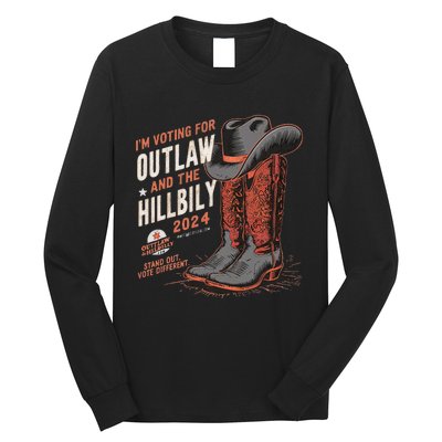 IM Voting For The Outlaw And The Hillbilly 2024 Retro Long Sleeve Shirt