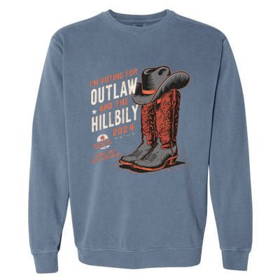 IM Voting For The Outlaw And The Hillbilly 2024 Retro Garment-Dyed Sweatshirt