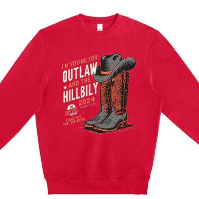 IM Voting For The Outlaw And The Hillbilly 2024 Retro Premium Crewneck Sweatshirt